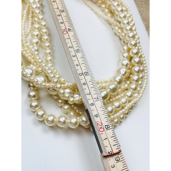 Multi-Strand Faux Pearl Necklace With Lobster Clasp - Picture 4 of 10